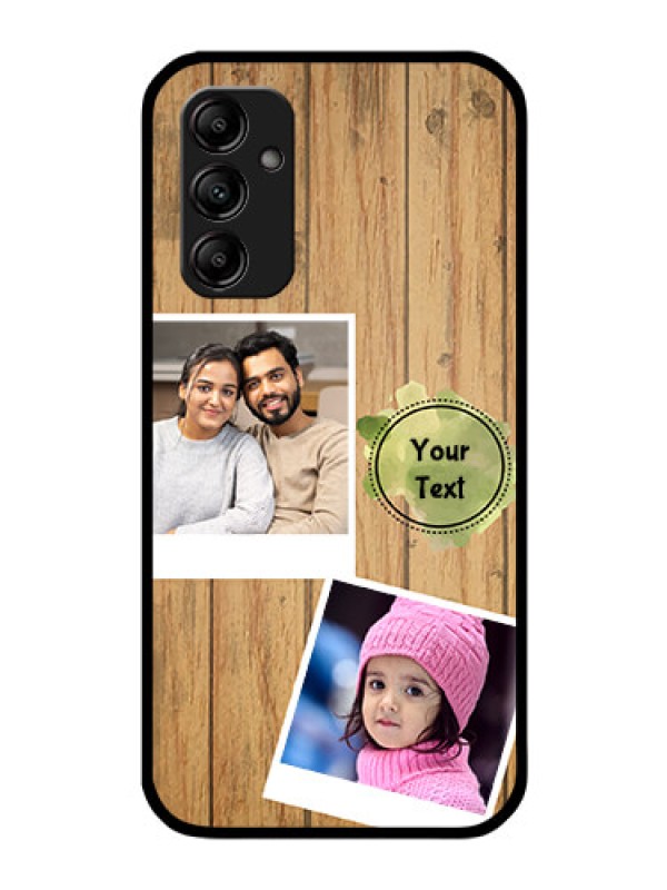 Custom Galaxy A14 4G Custom Glass Phone Case - Wooden Texture Design