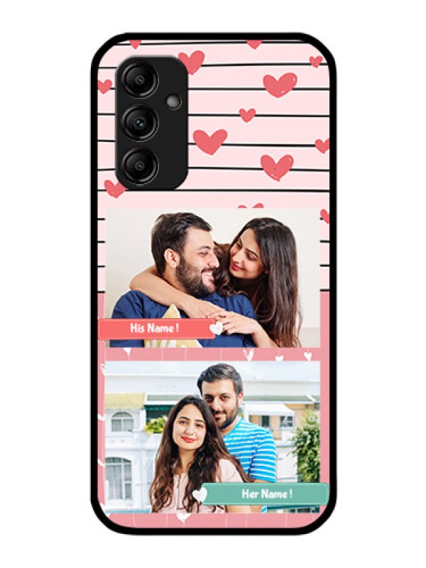 Custom Galaxy A14 4G Custom Glass Mobile Case - Photo with Heart Design