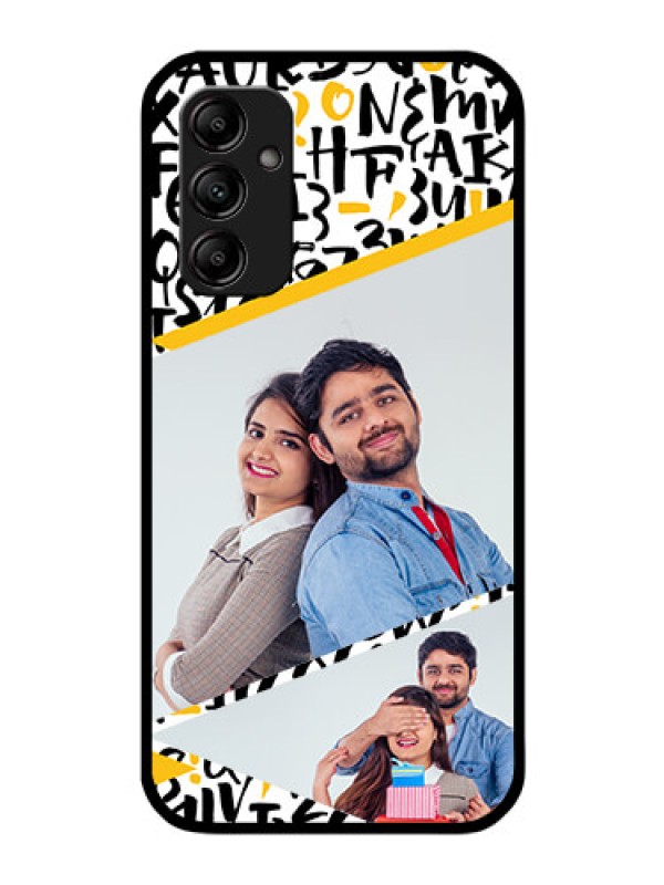 Custom Galaxy A14 4G Custom Glass Mobile Case - Letters Pattern Design