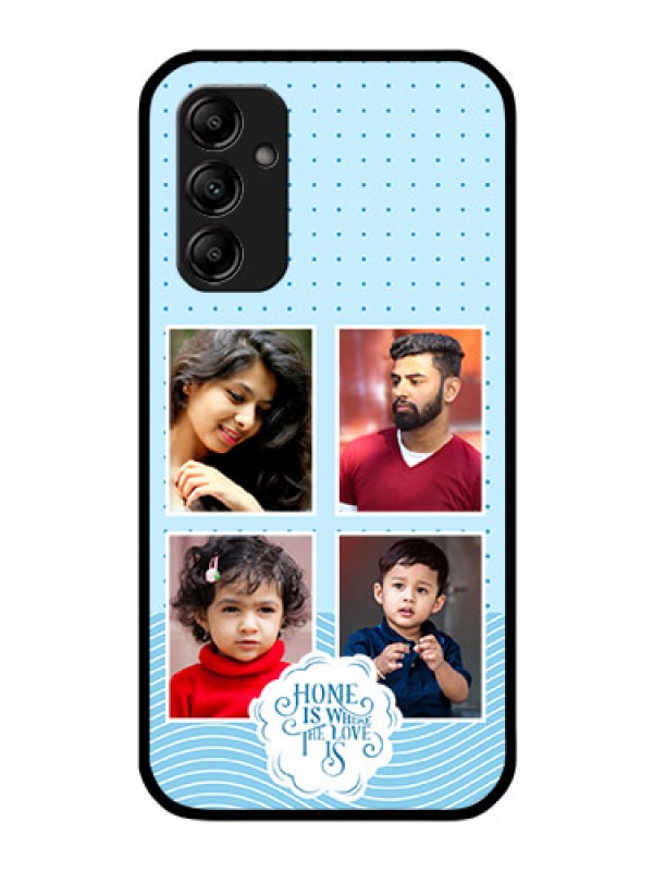 Custom Galaxy A14 4G Custom Glass Phone Case - Cute love quote with 4 pic upload Design