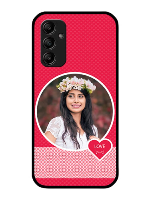 Custom Galaxy A14 5G Personalised Glass Phone Case - Pink Pattern Design