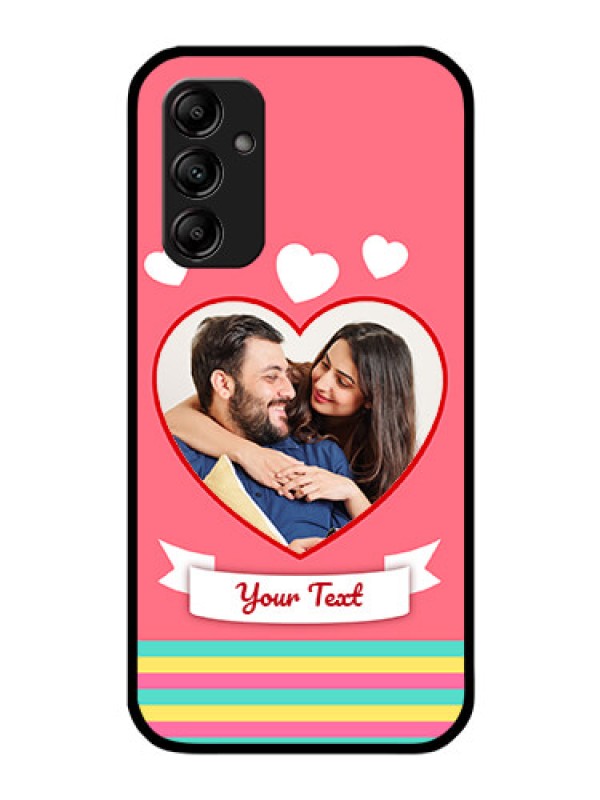Custom Galaxy A14 5G Photo Printing on Glass Case - Love Doodle Design