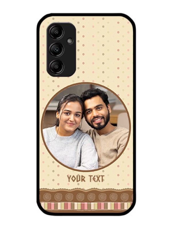 Custom Galaxy A14 5G Custom Glass Mobile Case - Brown Dotted Mobile Case Design