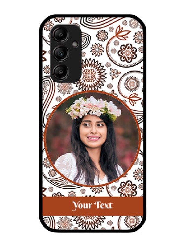 Custom Galaxy A14 5G Custom Glass Mobile Case - Abstract Flower Design