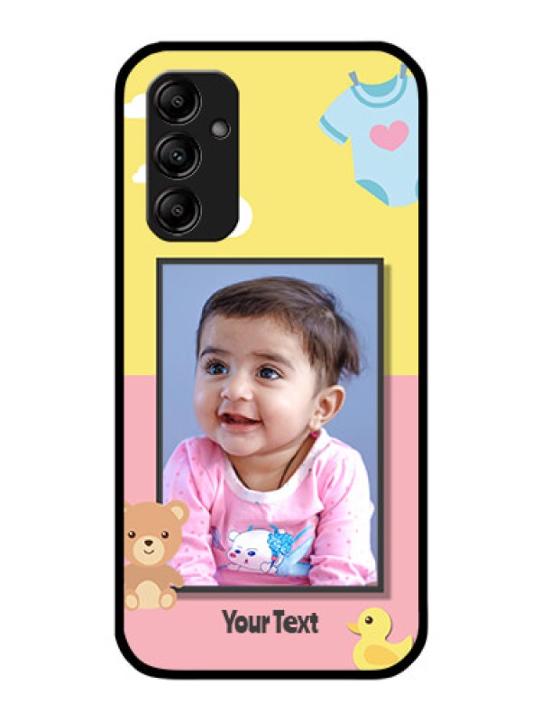 Custom Galaxy A14 5G Photo Printing on Glass Case - Kids 2 Color Design