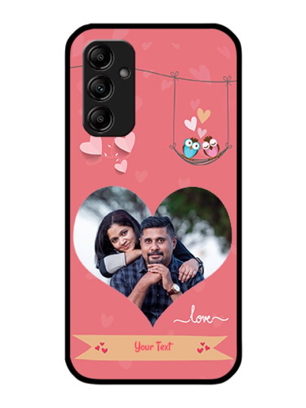 Custom Galaxy A14 5G Personalized Glass Phone Case - Peach Color Love Design