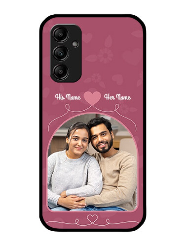 Custom Galaxy A14 5G Photo Printing on Glass Case - Love Floral Design