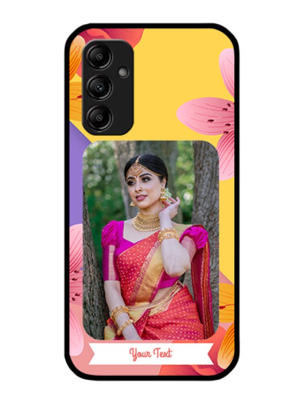 Custom Galaxy A14 5G Custom Glass Mobile Case - 3 Image With Vintage Floral Design