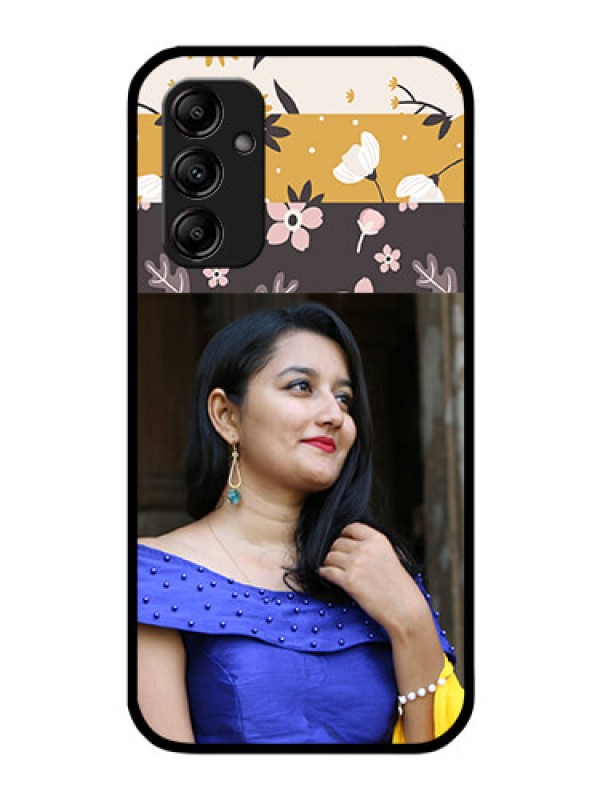 Custom Galaxy A14 5G Custom Glass Phone Case - Stylish Floral Design