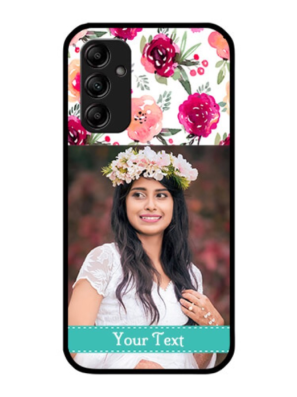 Custom Galaxy A14 5G Custom Glass Phone Case - Watercolor Floral Design