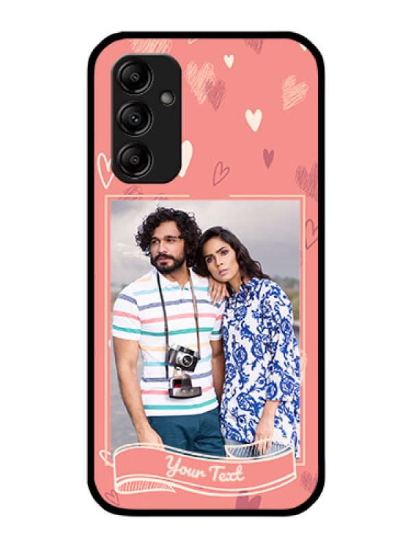 Custom Galaxy A14 5G Custom Glass Phone Case - Love doodle art Design