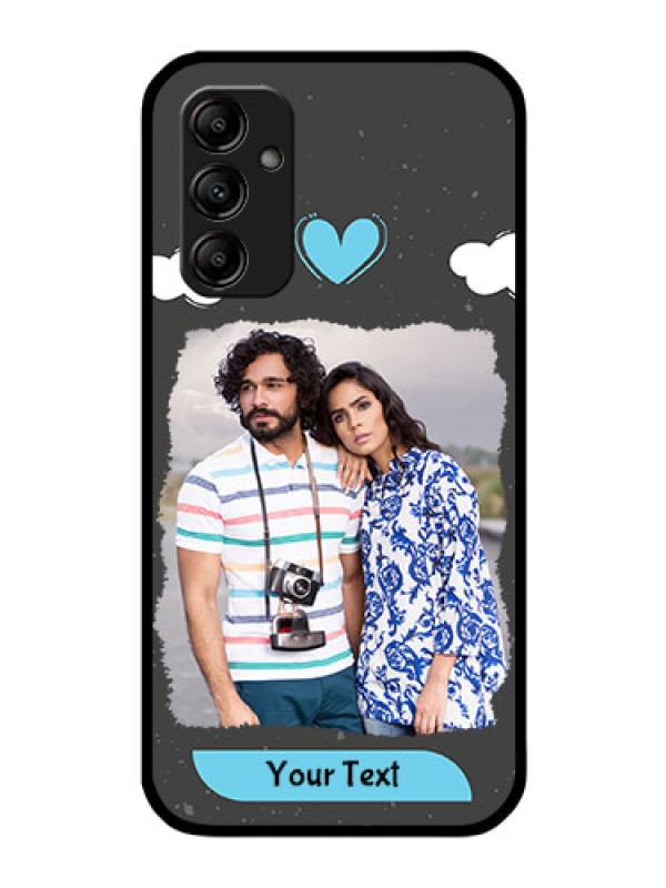 Custom Galaxy A14 5G Custom Glass Phone Case - Splashes with love doodles Design