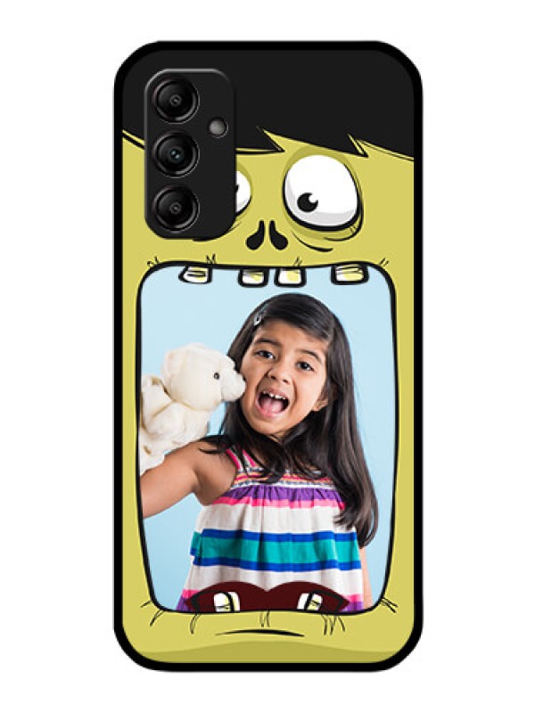 Custom Galaxy A14 5G Personalized Glass Phone Case - Cartoon monster back case Design