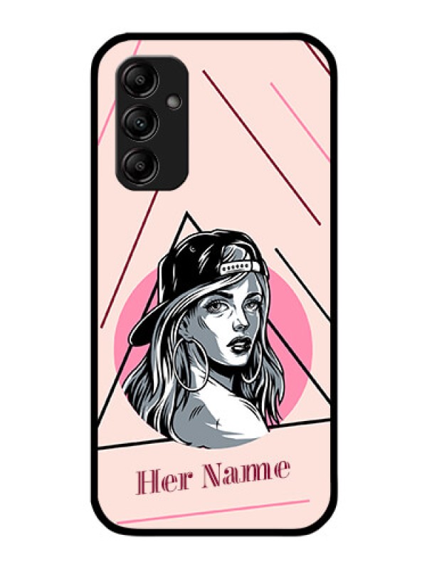 Custom Galaxy A14 Personalized Glass Phone Case - Rockstar Girl Design