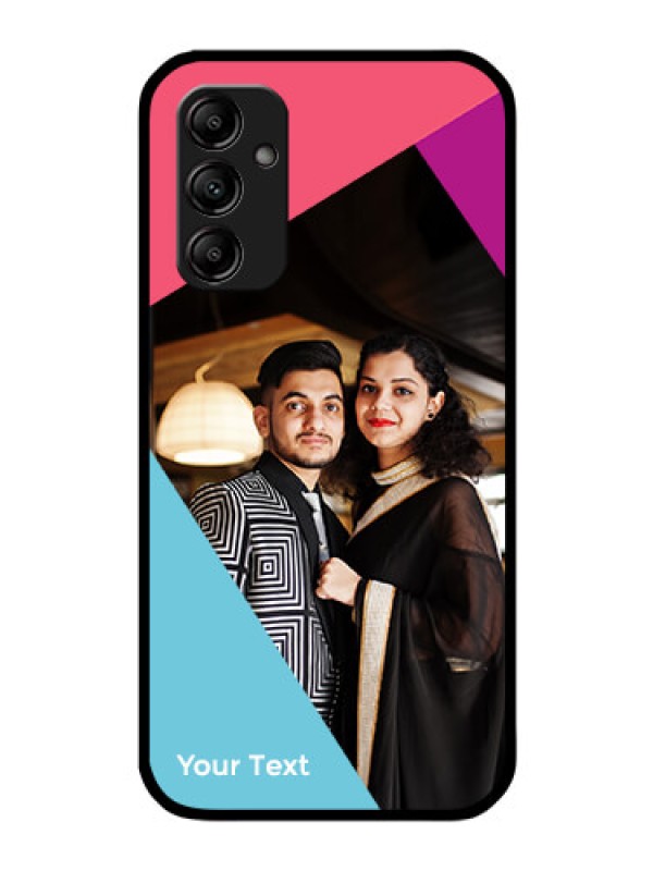 Custom Galaxy A14 Custom Glass Mobile Case - Stacked Triple colour Design