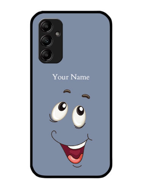 Custom Galaxy A14 Photo Printing on Glass Case - Laughing Cartoon Face Design