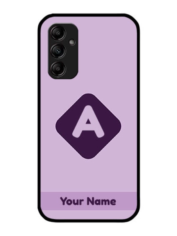 Custom Galaxy A14 Custom Glass Mobile Case - Custom Letter in curved badge Design