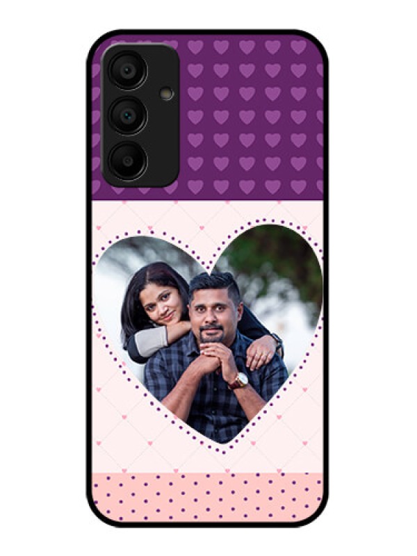 Custom Samsung Galaxy A15 5G Custom Glass Phone Case - Violet Love Dots Design