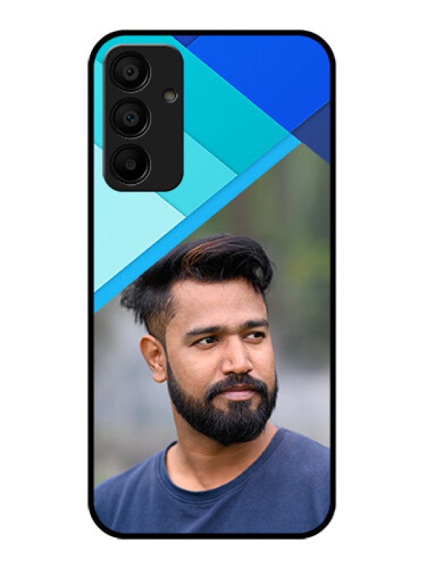 Custom Samsung Galaxy A15 5G Custom Glass Phone Case - Blue Pattern Design