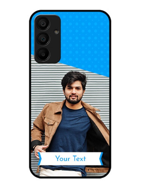 Custom Samsung Galaxy A15 5G Custom Glass Phone Case - Simple Blue Color Design