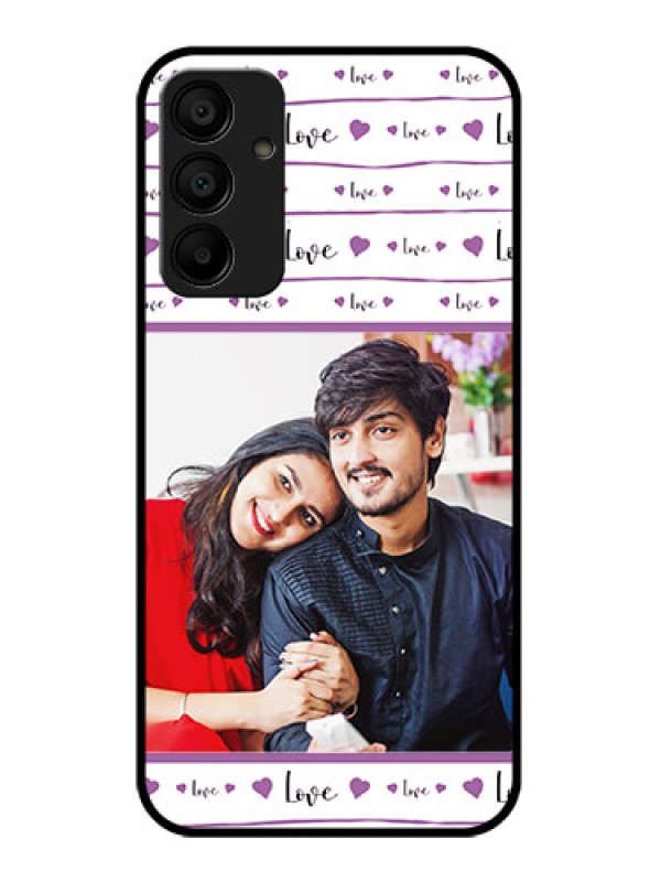 Custom Samsung Galaxy A15 5G Custom Glass Phone Case - Couples Heart Design