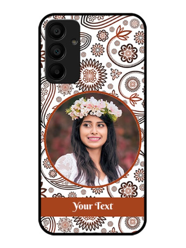 Custom Samsung Galaxy A15 5G Custom Glass Phone Case - Abstract Flower Design