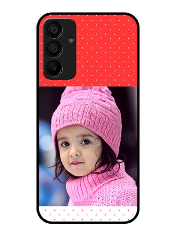 Custom Samsung Galaxy A15 5G Custom Glass Phone Case - Red Pattern Design