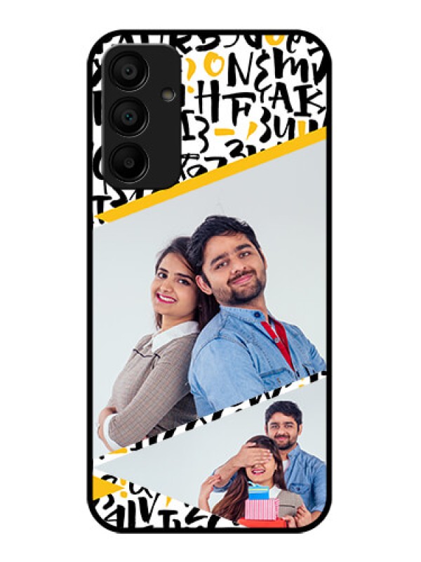 Custom Samsung Galaxy A15 5G Custom Glass Phone Case - Letters Pattern Design