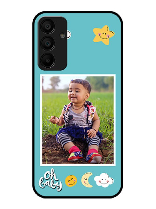 Custom Samsung Galaxy A15 5G Custom Glass Phone Case - Smiley Kids Stars Design