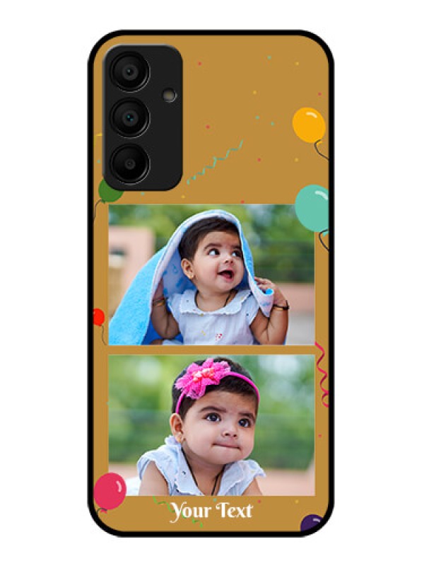 Custom Samsung Galaxy A15 5G Custom Glass Phone Case - Image Holder With Birthday Celebrations Design