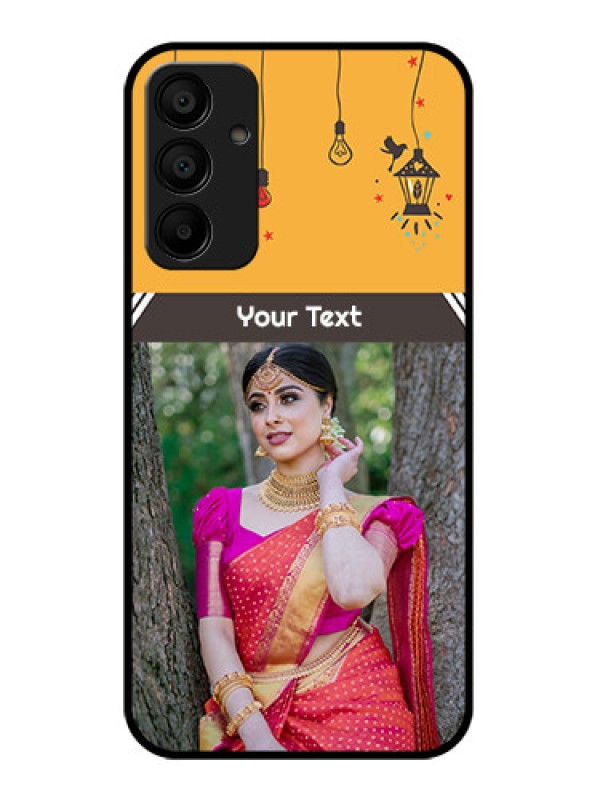 Custom Samsung Galaxy A15 5G Custom Glass Phone Case - With Family Picture And Icons