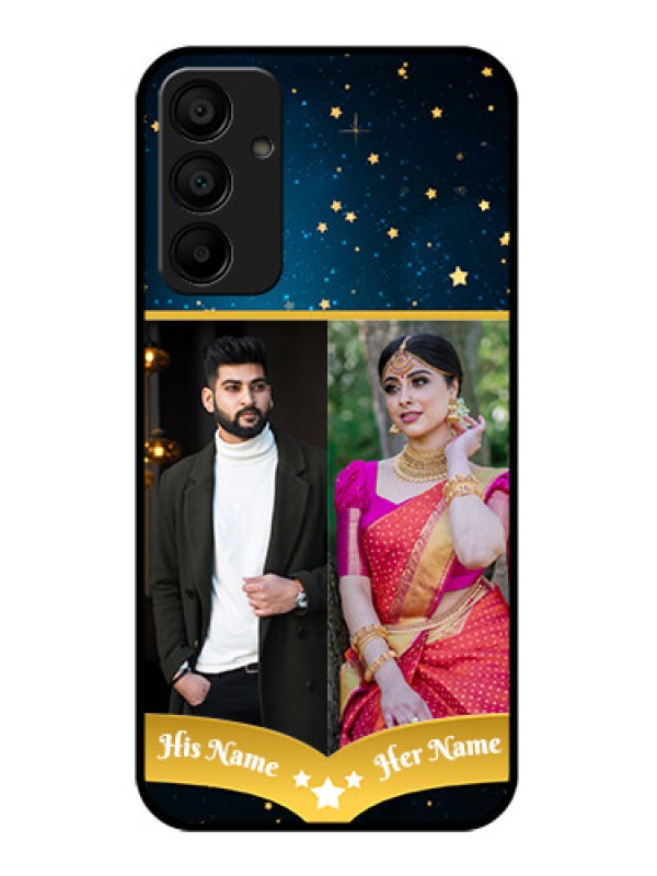 Custom Samsung Galaxy A15 5G Custom Glass Phone Case - Galaxy Stars Backdrop Design