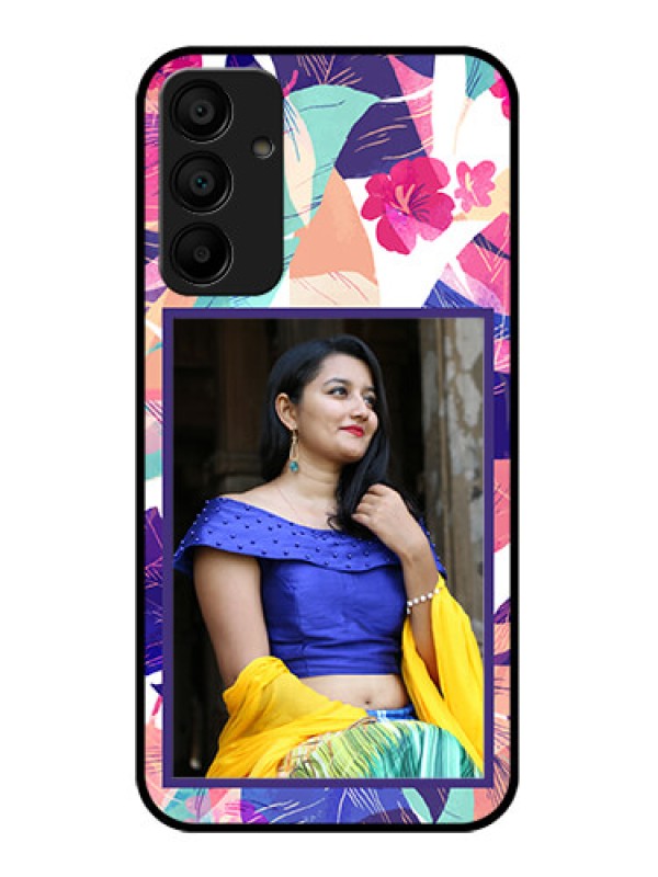 Custom Samsung Galaxy A15 5G Custom Glass Phone Case - Abstract Floral Design
