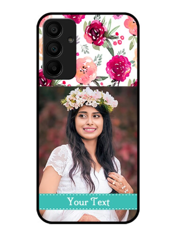 Custom Samsung Galaxy A15 5G Custom Glass Phone Case - Water Colors Floral Design
