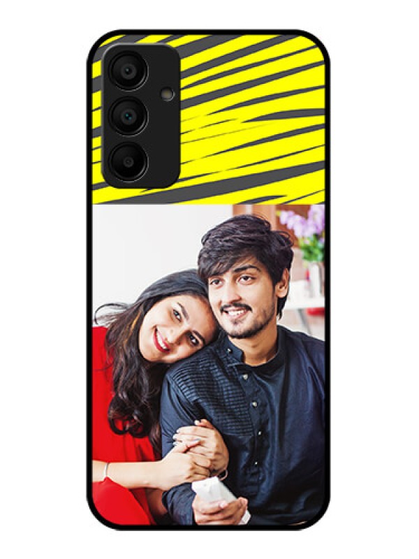Custom Samsung Galaxy A15 5G Custom Glass Phone Case - Yellow Abstract Design