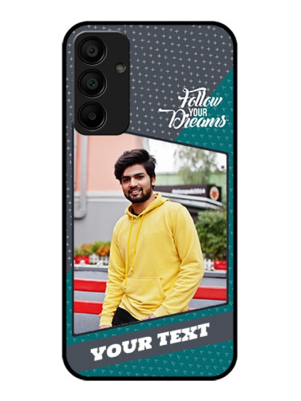 Custom Samsung Galaxy A15 5G Custom Glass Phone Case - Background Pattern Design With Quote