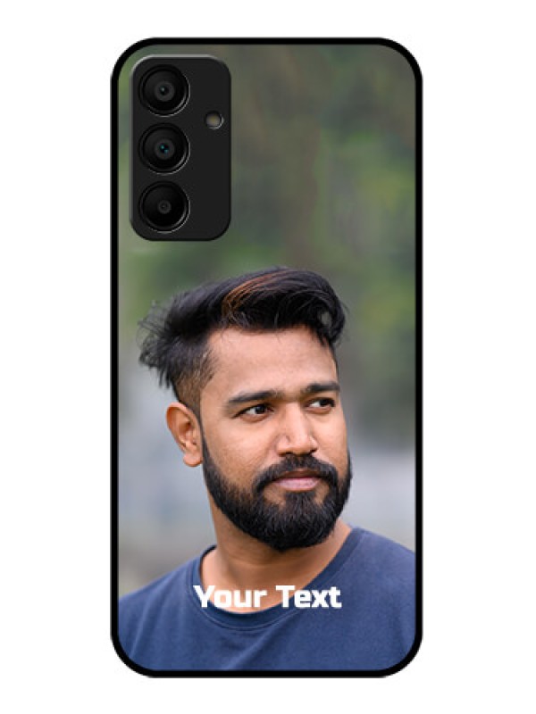 Custom Samsung Galaxy A15 5G Custom Glass Phone Case - Photo With Text Design