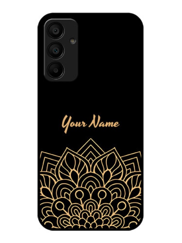 Custom Samsung Galaxy A15 5G Custom Glass Phone Case - Golden Mandala Design