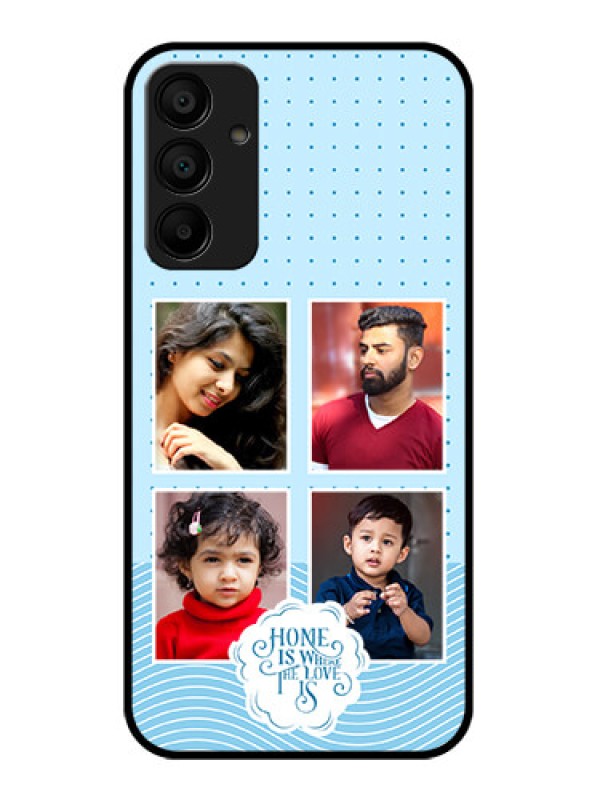 Custom Samsung Galaxy A15 5G Custom Glass Phone Case - Cute Love Quote With 4 Pic Upload Design