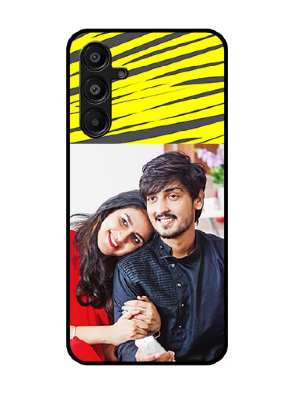 Custom Galaxy A16 5G Custom Glass Phone Case - Yellow Abstract Design