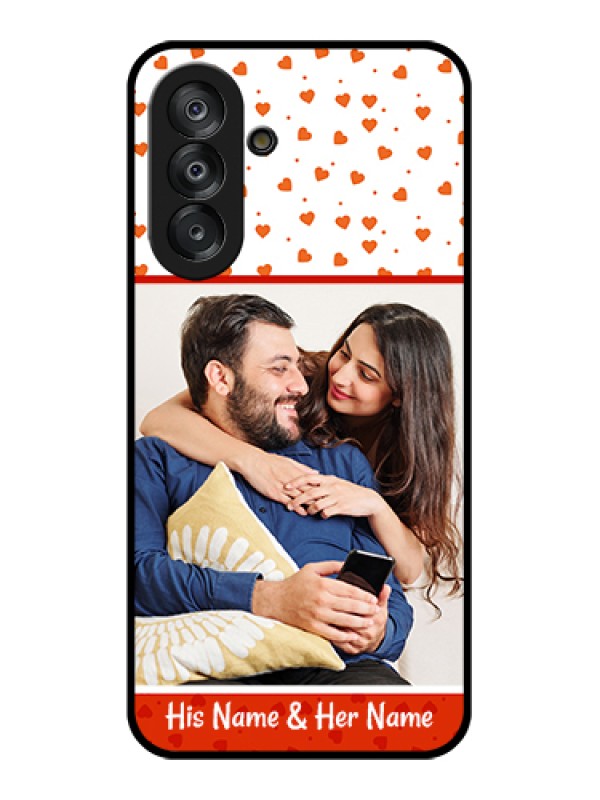 Custom Galaxy A17 5G Custom Glass Phone Case - Orange Love Symbol Design