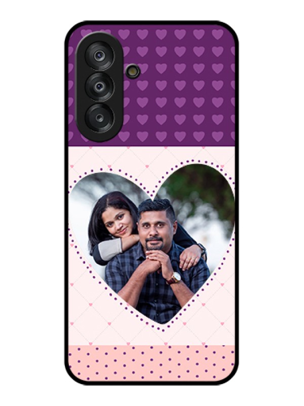 Custom Galaxy A17 5G Custom Glass Phone Case - Violet Love Dots Design