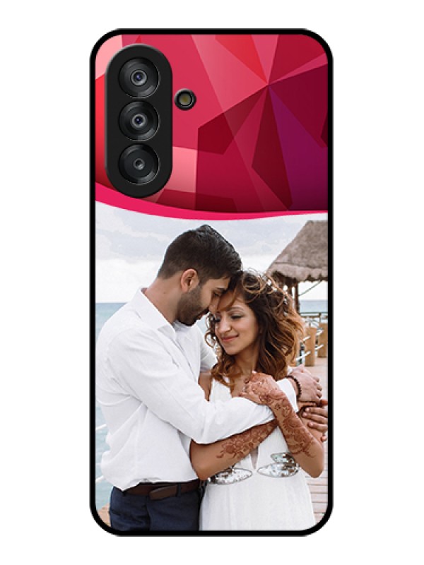 Custom Galaxy A17 5G Custom Glass Phone Case - Red Abstract Design