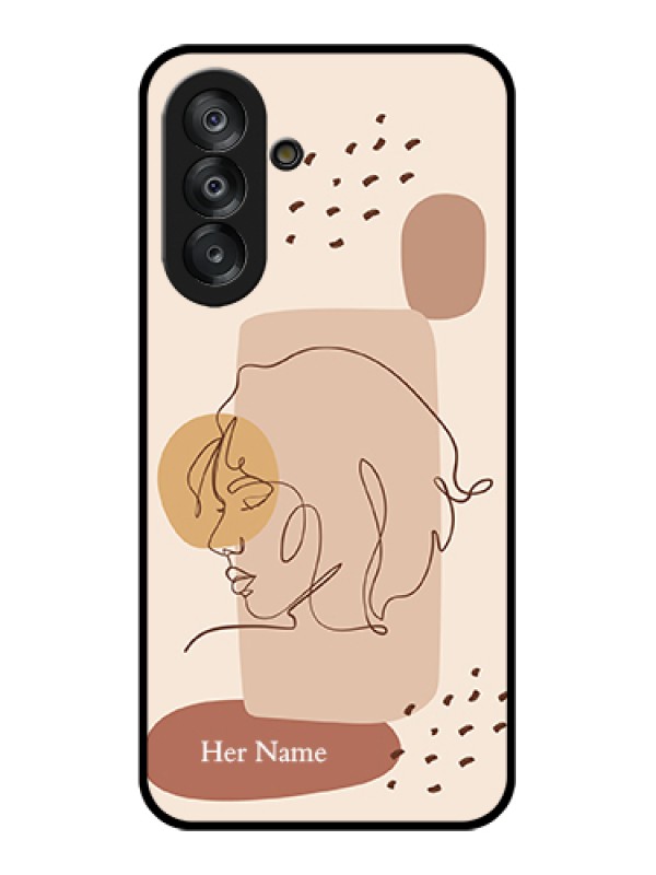 Custom Galaxy A17 5G Custom Glass Phone Case - Calm Woman Line Art Design