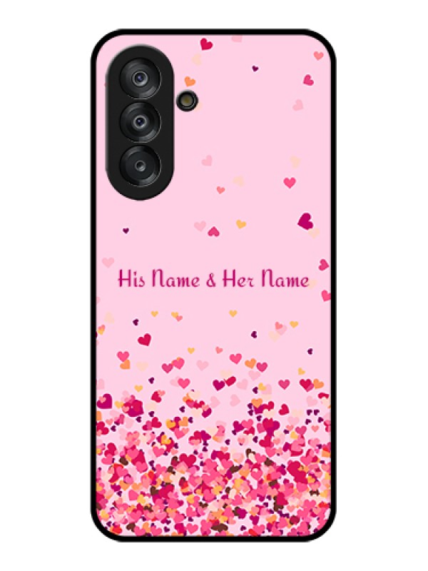 Custom Galaxy A17 5G Custom Glass Phone Case - Floating Hearts Design