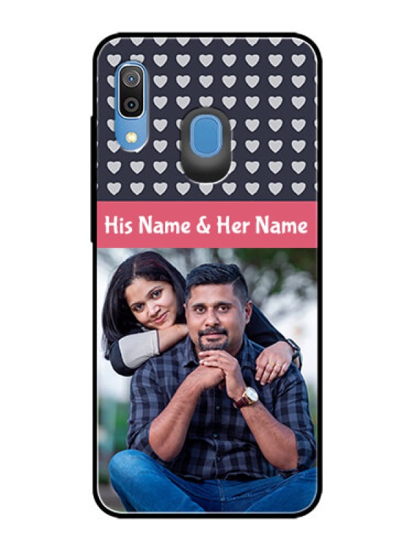 Custom Samsung Galaxy A20 Custom Glass Mobile Case  - Love Symbols Design