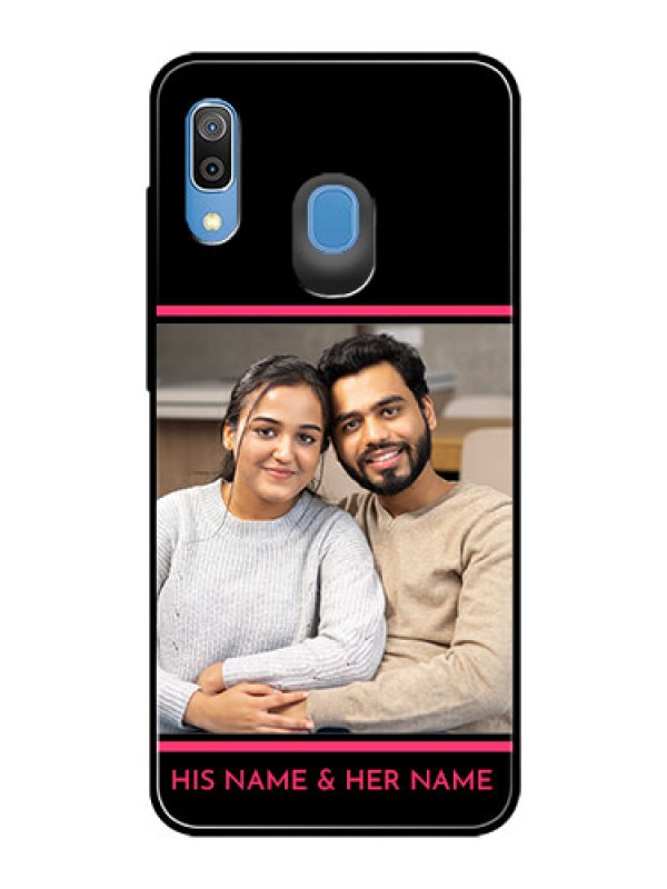 Custom Samsung Galaxy A20 Custom Glass Mobile Case  - with Add Text Design