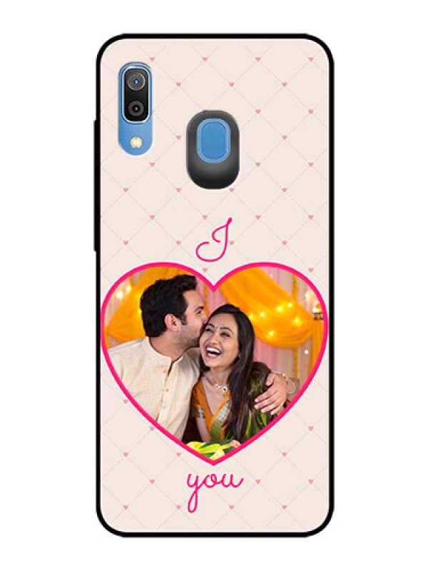 Custom Samsung Galaxy A20 Custom Glass Mobile Case  - Heart Shape Design