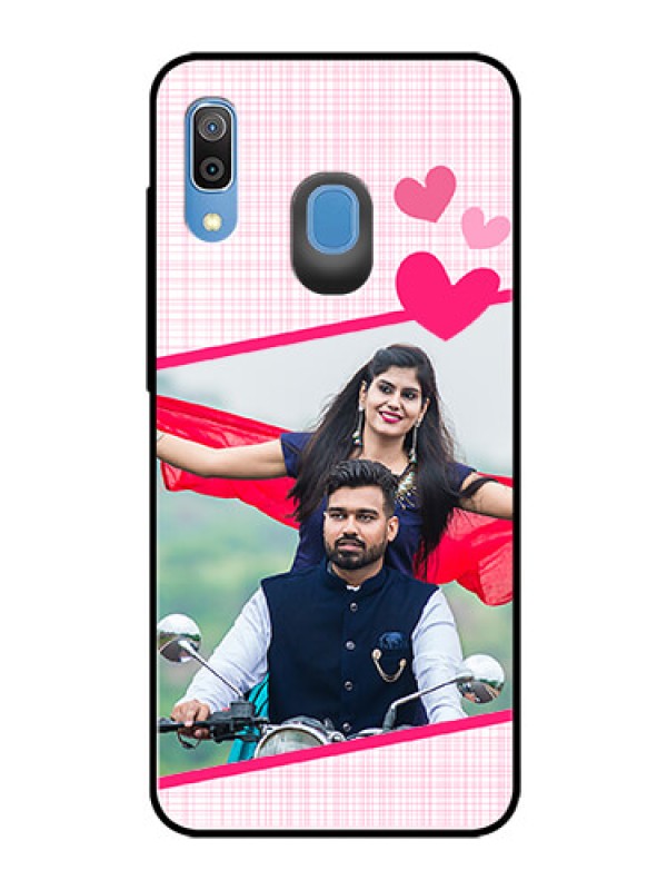 Custom Samsung Galaxy A20 Custom Glass Phone Case  - Love Shape Heart Design