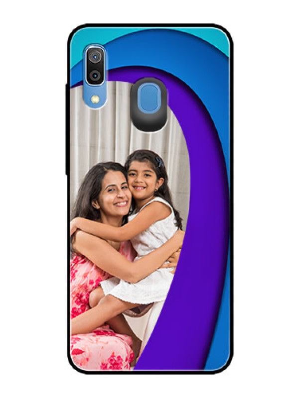 Custom Samsung Galaxy A20 Photo Printing on Glass Case  - Simple Pattern Design